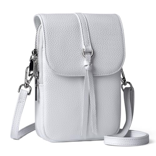 befen Echtleder Handytasche zum Umhängen Damen, RFID-Blockierung Handy Umhängetasche Damen Klein Handtasche Leder, Handytasche mit Geldbörse zum Umhängen, Crossbody Bag mit Verstellbar Schultergurt von befen