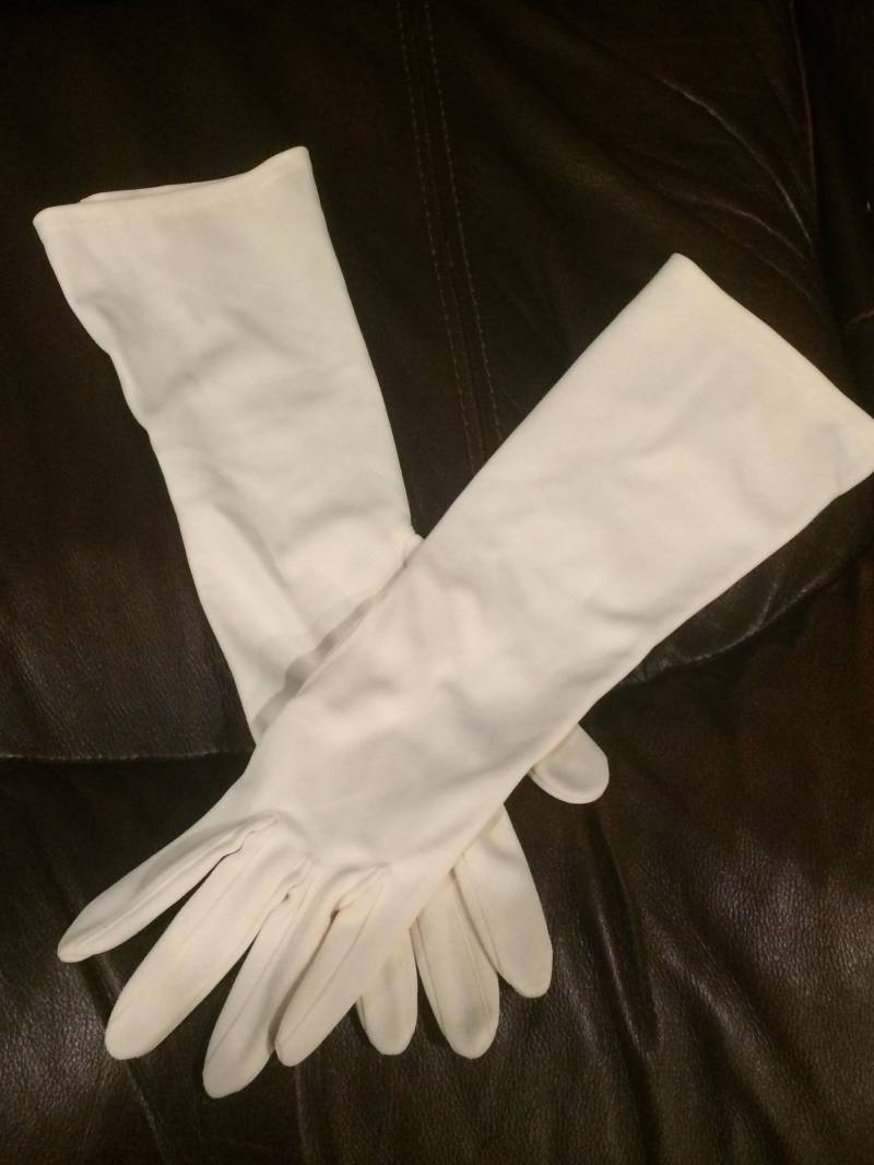 Vintage Nylon Lange Weiße Handschuhe Made in Germany von beffyfaye