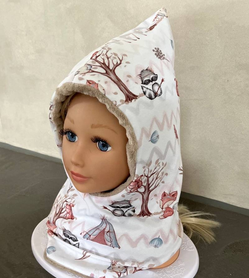 Be Froggy Wendemütze -Schlupfmütze -Schalmütze Waldtiere Beige Be Froggy Wendemütze -Schlupfmütze -Schalmütze Waldtiere Beige von befroggyDE
