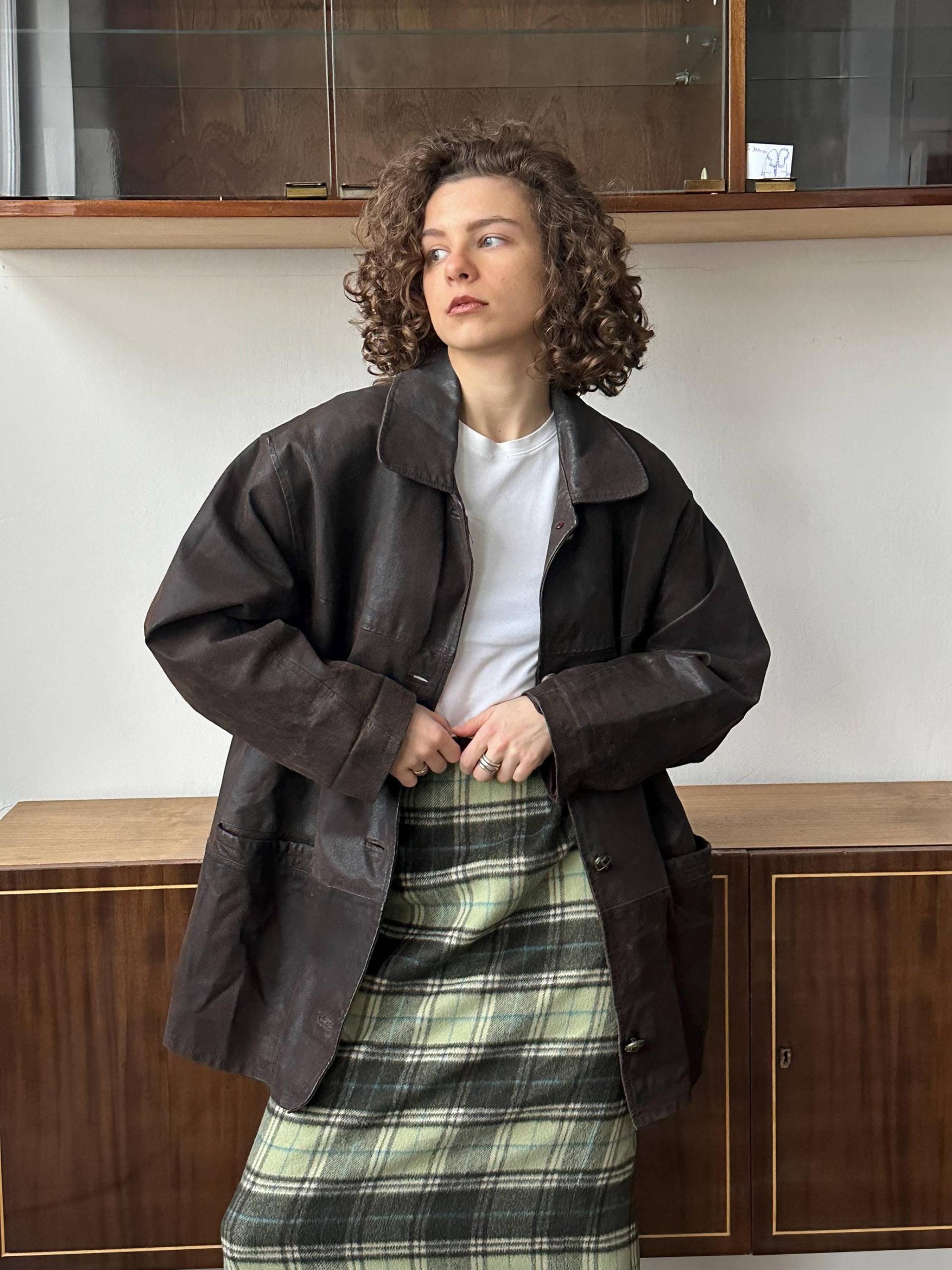 Vintage 90Er Jahre Lederjacke in Braun Vintage 90Er Jahre Lederjacke in Braun von begemotvintage