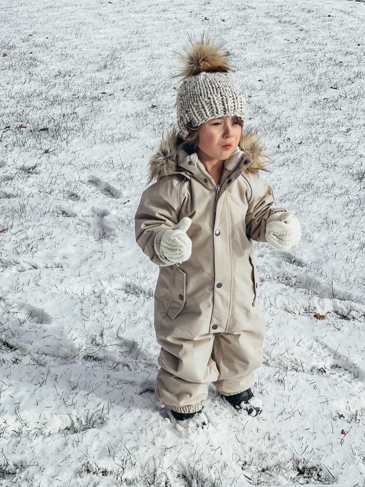 Frauen Creme Beanie Pelz Bommel, Alle Größen Baby Kleinkind Kinder Grobstrick Mütze, Mama Und Ich Neutrale Warme Winter Wollmischung Mütze von behappedesigns