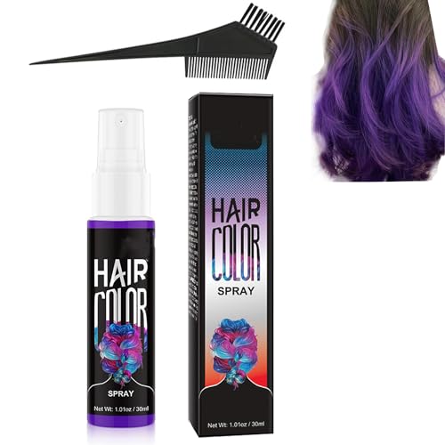 Botanical Temporary Bubble Dye Hair Color Spray, 7 Colors Halloween Temporary Hair Color Spray for Halloween Party Cosplay, Fast-Drying Washable Hair Dye Spray (Purple) von behound