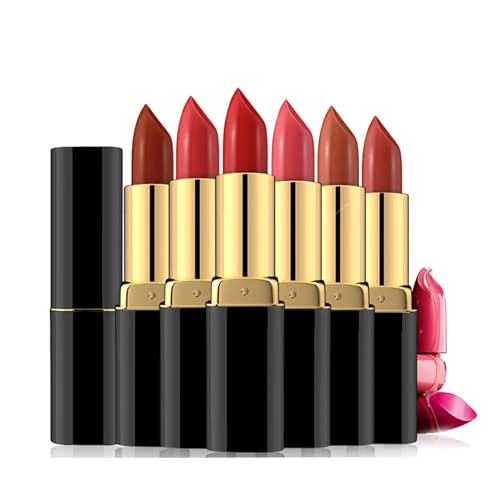 Liyen Meiwo Lipstick, Liyen Lipstick, Hankey Flame Charm Lipstick, Fiery Enchantment Lip Balm, Moisturizing Long-Lasting Waterproof Red Velvet Non-Fading Lipstick (6 Pcs All) von behound