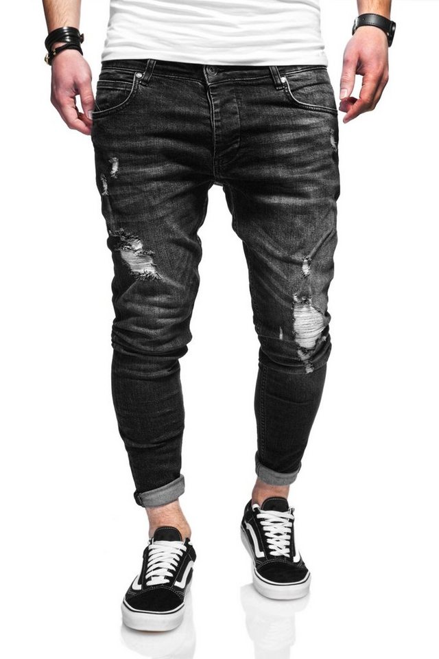 behype Slim-fit-Jeans ODIN mit Destroyed-Parts von behype