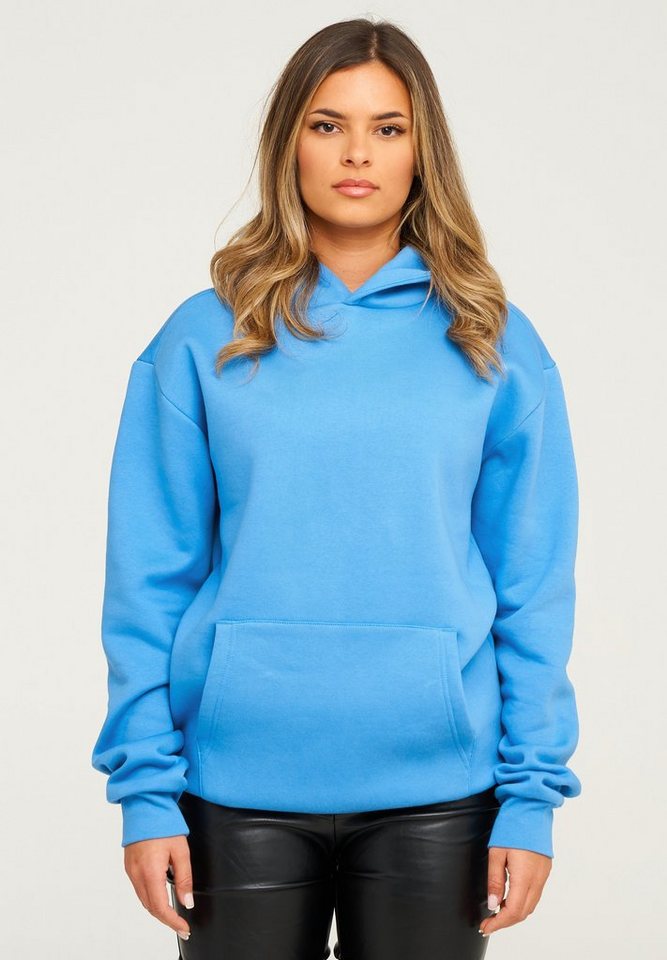 behype Hoodie BHPERTH Damen Basic Oversized Kapuzensweatshirt Raglan Kapuzenpullover Sweater von behype