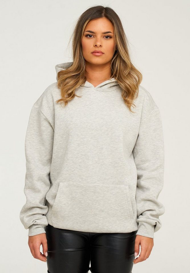 behype Hoodie BHPERTH Damen Basic Oversized Kapuzensweatshirt Raglan Kapuzenpullover Sweater von behype