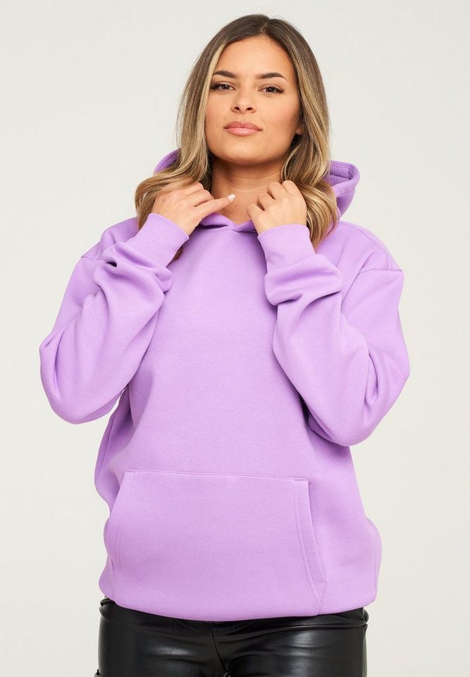 behype Hoodie BHPERTH Damen Basic Oversized Kapuzensweatshirt Raglan Kapuzenpullover Sweater von behype