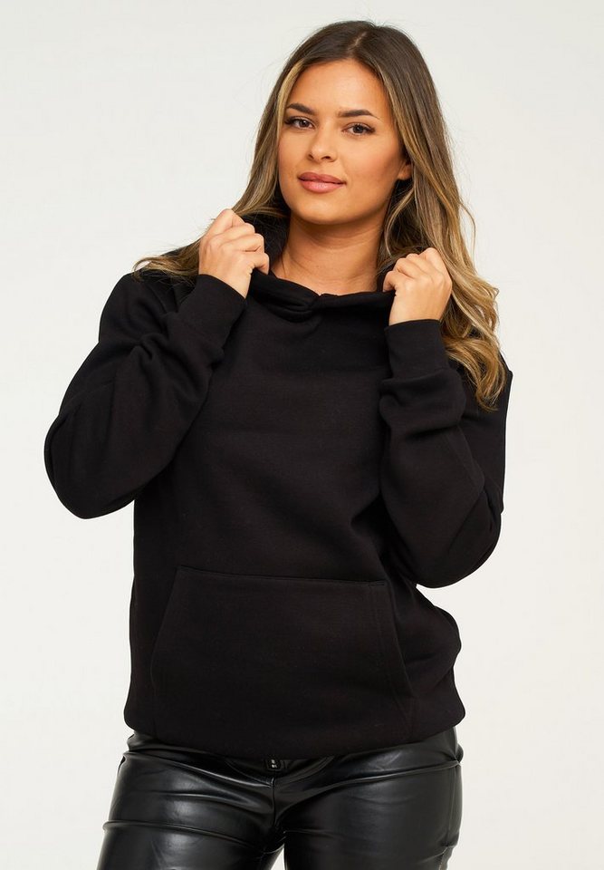 behype Hoodie BHPERTH Damen Basic Oversized Kapuzensweatshirt Raglan Kapuzenpullover Sweater von behype