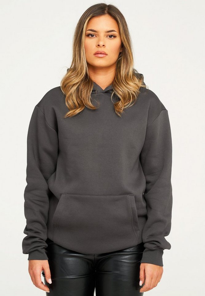 behype Hoodie BHPERTH Damen Basic Oversized Kapuzensweatshirt Raglan Kapuzenpullover Sweater von behype