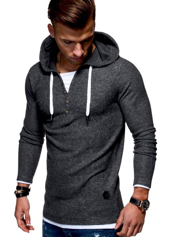 behype Kapuzensweatshirt HENRAY in trendiger 2-in-1-Optik von behype