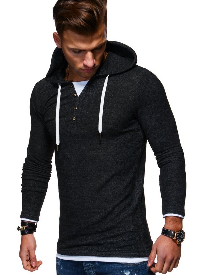 behype Kapuzensweatshirt HENRAY in trendiger 2-in-1-Optik von behype