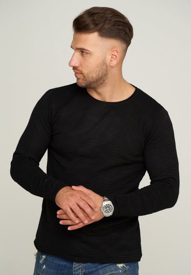 behype Langarmshirt MKBASE90 mit dezentem Muster von behype