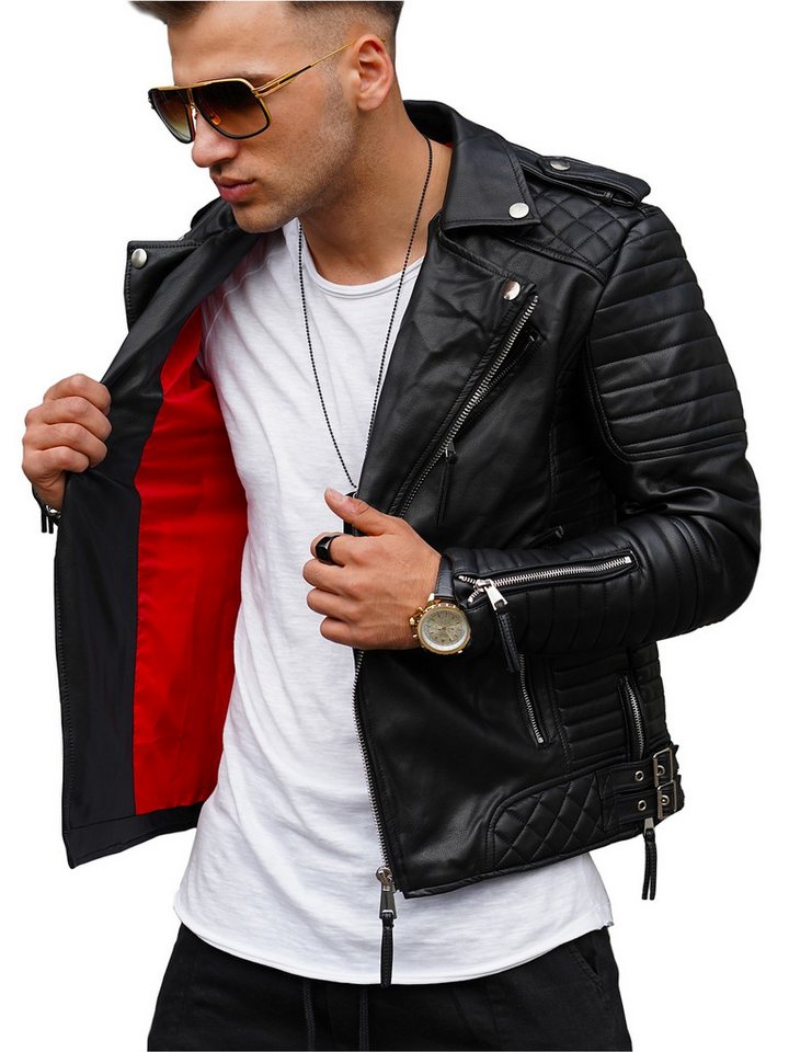 behype Lederimitatjacke FADELY im Biker-Stil von behype