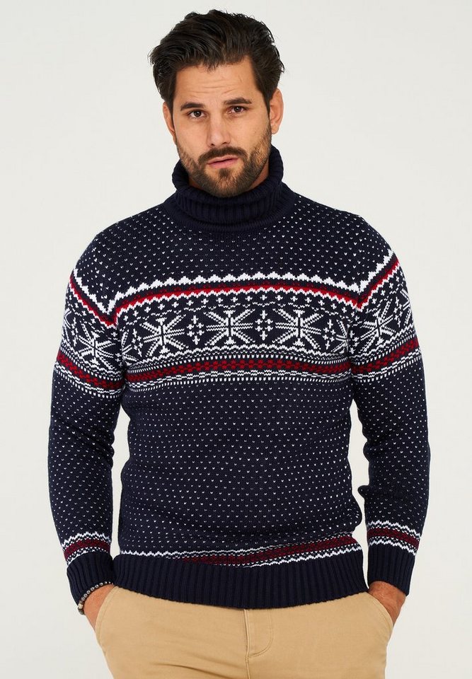 behype Rollkragenpullover BHSALCHA Winter-Grobstrick Pullover Weihnachts-Strickpullover von behype