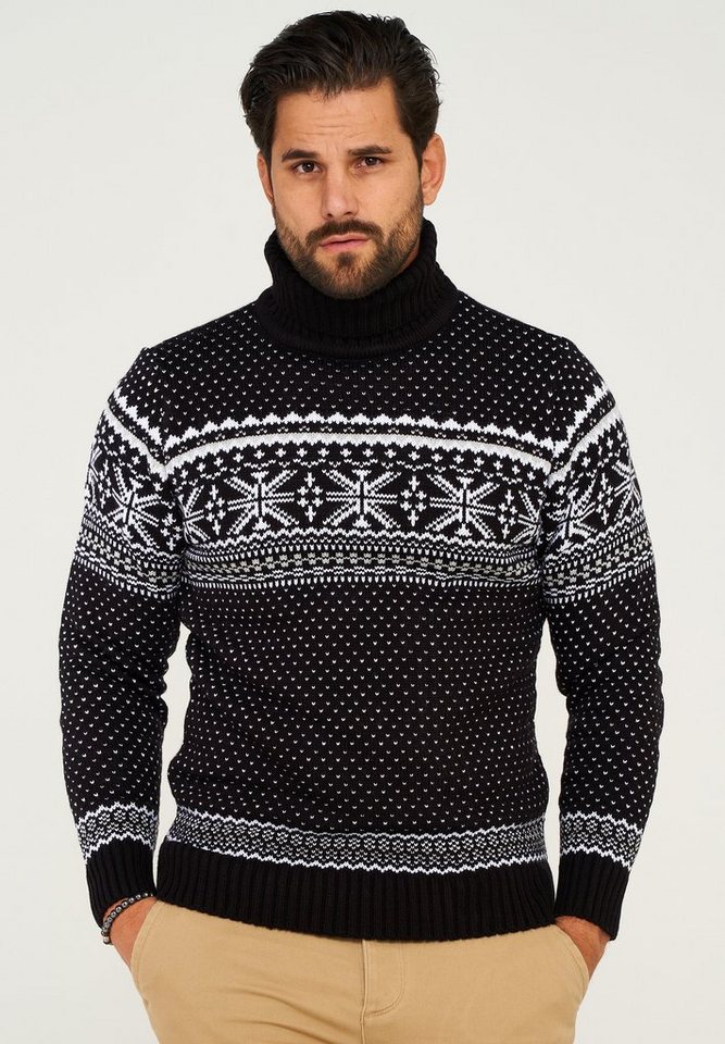 behype Rollkragenpullover BHSALCHA Winter-Grobstrick Pullover Weihnachts-Strickpullover von behype