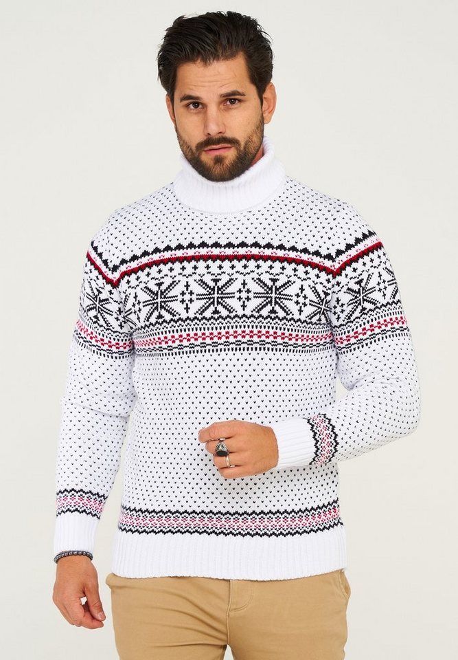 behype Rollkragenpullover BHSALCHA Winter-Grobstrick Pullover Weihnachts-Strickpullover von behype