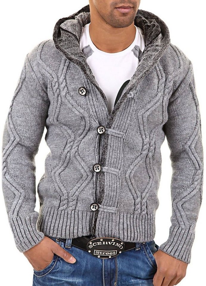 behype Strickjacke CR-7013 mit kuscheliger Kapuze von behype