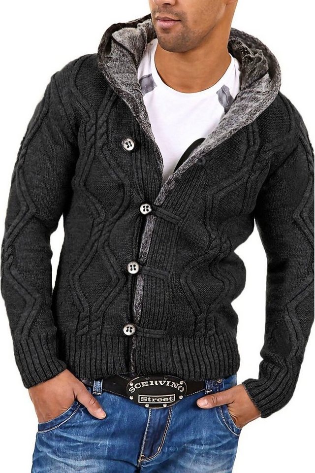 behype Strickjacke CR-7013 mit kuscheliger Kapuze von behype