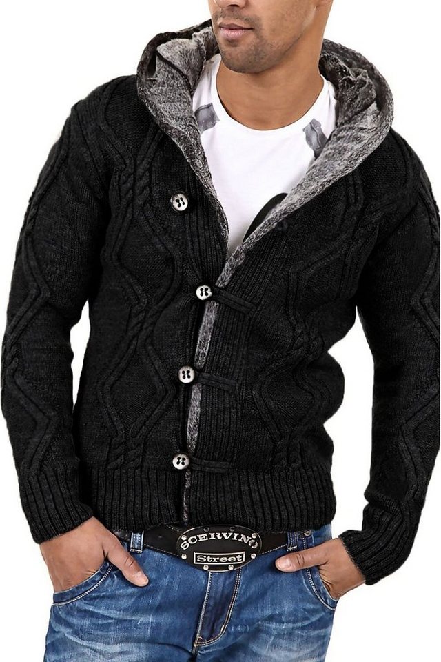 behype Strickjacke CR-7013 mit kuscheliger Kapuze von behype