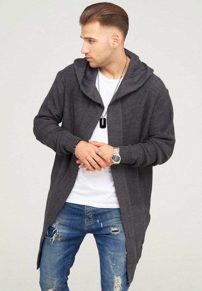 behype Strickjacke JAROMIR mit kuscheliger Kapuze von behype