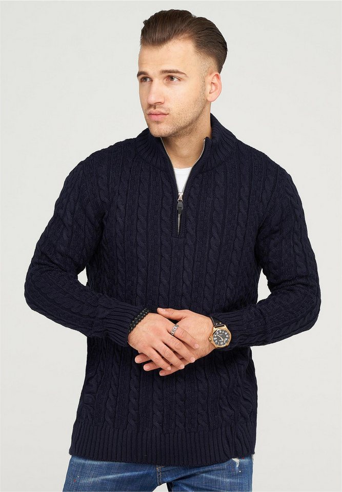 behype Strickpullover CILIAN HENLEY mit gemütlichem Stehkragen von behype