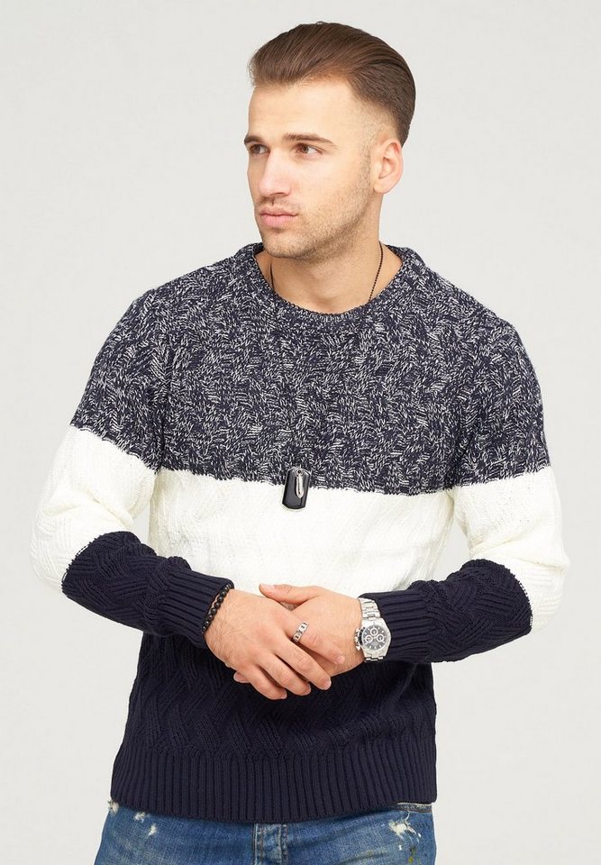 behype Strickpullover DAVAY im Colour-Block-Stil von behype