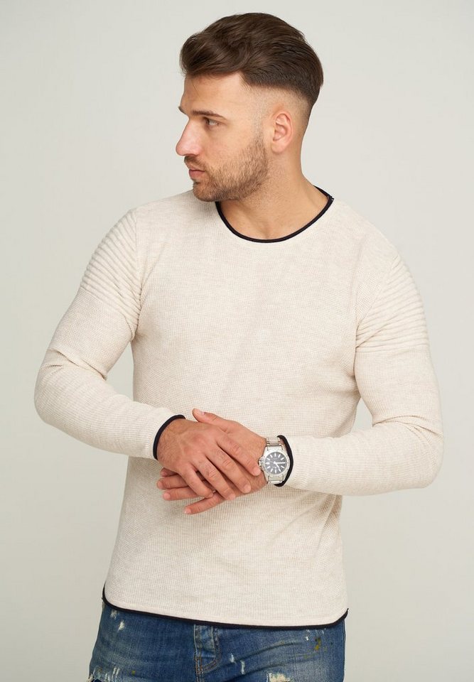 behype Strickpullover MKLAYER57 in trendiger Layer-Optik von behype