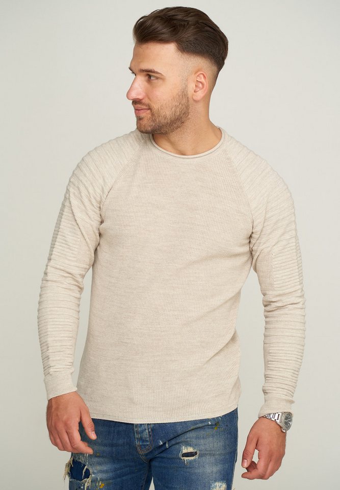 behype Strickpullover MKstep91 mit Biker-Steppung von behype