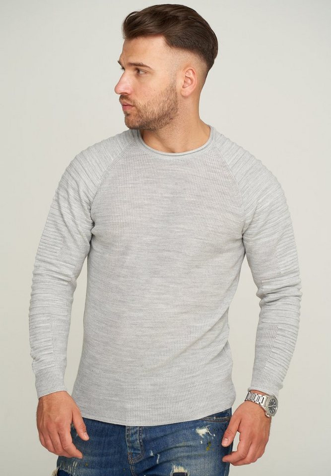 behype Strickpullover MKstep91 mit Biker-Steppung von behype