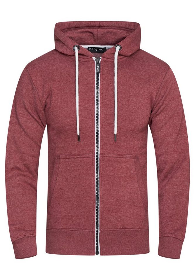 behype Kapuzensweatjacke BHSADAO Basic Kapuzenpullover Hoodie Pullover Sweatshirt von behype
