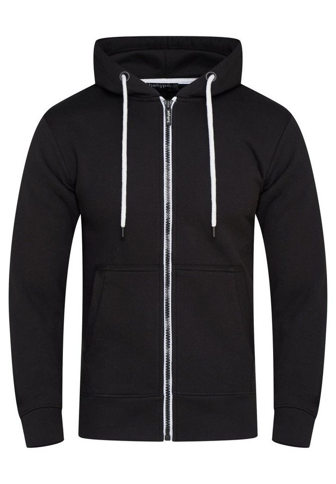 behype Kapuzensweatjacke BHSADAO Basic Kapuzenpullover Hoodie Pullover Sweatshirt von behype