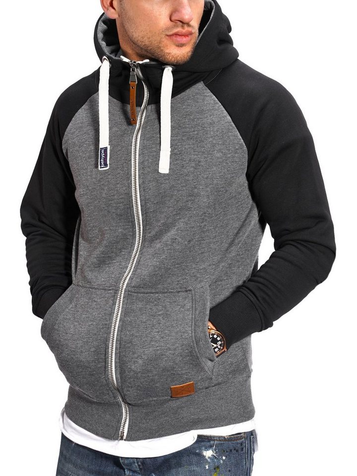 behype Kapuzensweatjacke BHSILA im Color-Block Stil Kapuzenpullover Hoodie Pullover Sweatshirt von behype