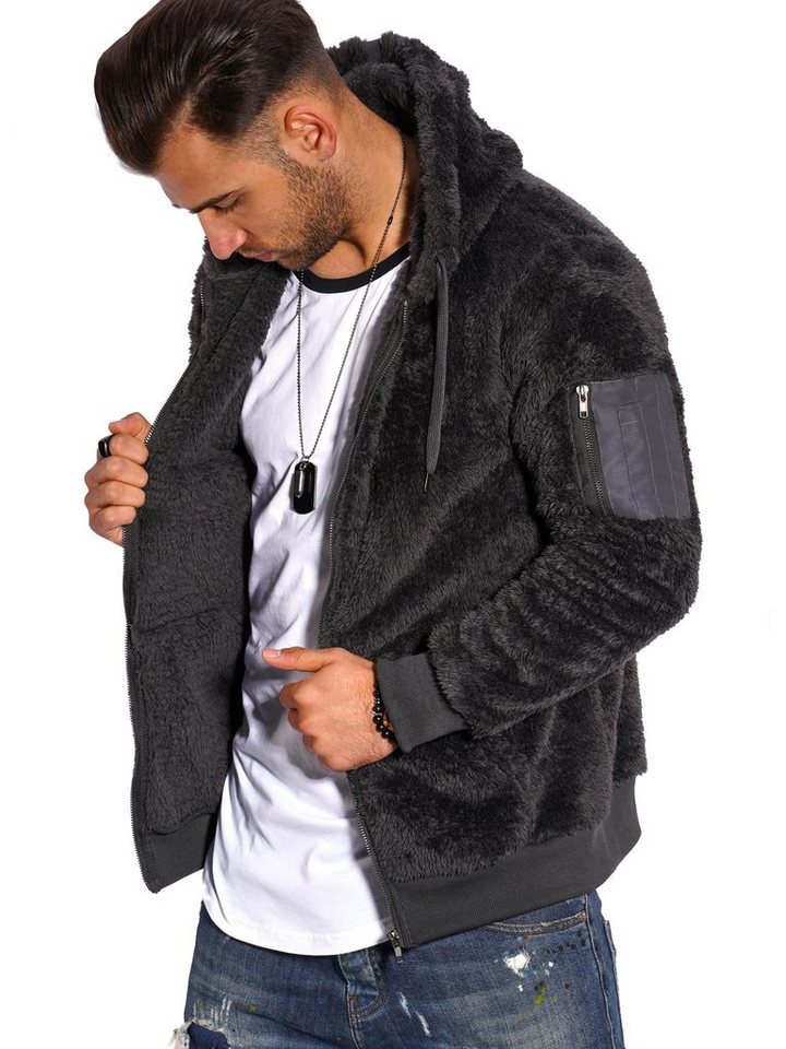 behype Sweatjacke Teddy-Zip aus weichem Teddyfleece von behype