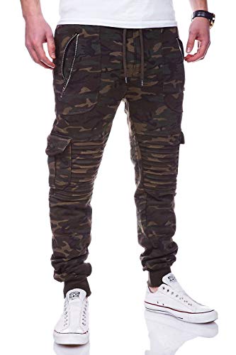 behype. Cargo Sporthose Trainingshose Biker Hose 60-2134 Camouflage-Khaki S von behype.