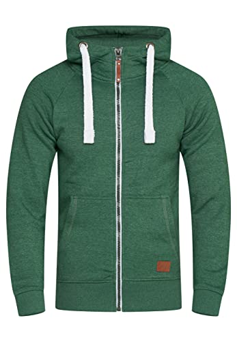 behype. Herren Basic Sweatjacke Sweatshirt weicher Hoodie mit Kapuze Kapuzenpullover BH_7660-Grün-M von behype.