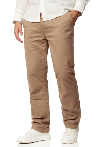 behype. Herren Chino Hose Regular-Fit mit Stretch Jeans Chinohose Straight-Leg Jeanshose Men's Pants DC_C-3004-Beige-W33/L30 von behype.