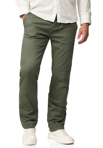 behype. Herren Chino Hose Regular-Fit mit Stretch Jeans Chinohose Straight-Leg Jeanshose Men's Pants DC_C-3004-Khaki-W33/L34 von behype.