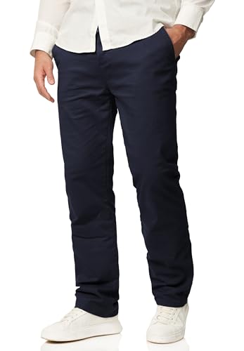 behype. Herren Chino Hose Regular-Fit mit Stretch Jeans Chinohose Straight-Leg Jeanshose Men's Pants DC_C-3004-Navy-W33/L30 von behype.