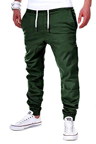 behype. Herren Chino-Hose Stretch Low Crotch Basic Jeans-Hose 80-0006 Khaki M von behype.
