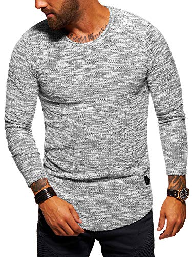 behype. Herren Feinstrick-Pullover Sweatshirt Oversize Crew-Neck 30-7312 Grau S von behype.