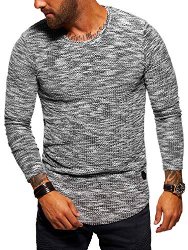 behype. Herren Feinstrick-Pullover Sweatshirt Oversize Crew-Neck 30-7312 Schwarz M von behype.