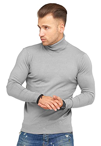 behype. Herren Feinstrick Rollkragen-Pullover Casual & Business Pulli 40-8200 Hellgrau S von behype.