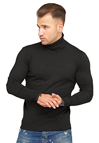 behype. Herren Feinstrick Rollkragen-Pullover Casual & Business Pulli 40-8200 Schwarz XXL von behype.