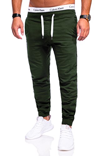 behype. Herren Jeans-Hose Chino Jogger 80-0060 (33, Khaki) von behype.