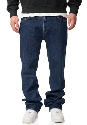 behype. Herren Jeans Straight-Fit Jeanshose 100% Baumwolle Denim Hose Used Look Men's DC_JN-245-Medium Blue-W32 von behype.