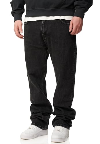behype. Herren Jeans Straight-Fit Jeanshose 100% Baumwolle Denim Hose Used Look Men's DC_JN-245-Washed Black-W33 von behype.