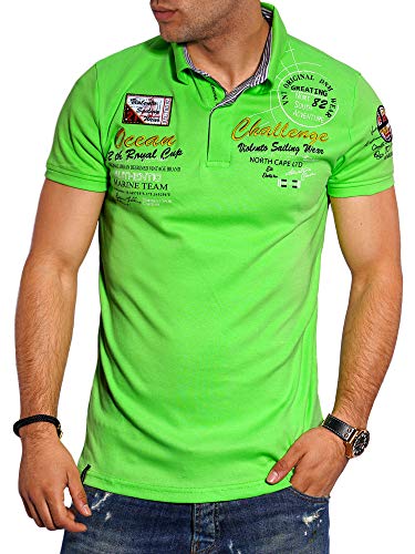 behype. Herren Kurzarm Polo-Shirt T-Shirt Polo-Hemd 20-7282 Grün 3XL von behype.