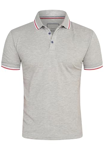 behype. Herren Kurzarm Poloshirt Freizeit Polo T-Shirt Männer Polo-Hemd Regular-Fit in Piqué-Qualität RR_MP-344-Hellgrau-S von behype.
