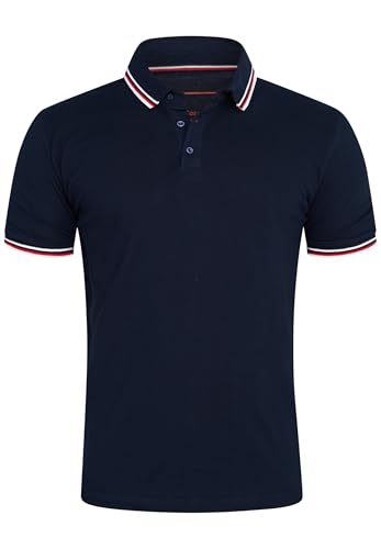 behype. Herren Kurzarm Poloshirt Freizeit Polo T-Shirt Männer Polo-Hemd Regular-Fit in Piqué-Qualität RR_MP-344-Navy-S von behype.