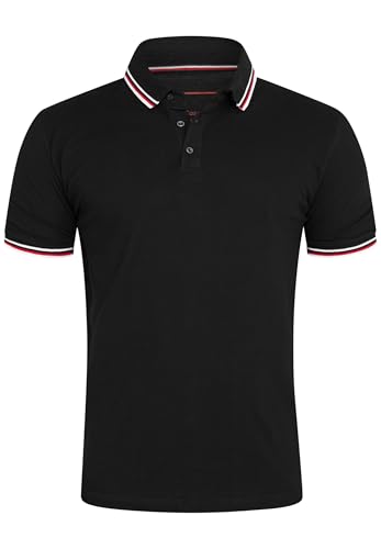 behype. Herren Kurzarm Poloshirt Freizeit Polo T-Shirt Männer Polo-Hemd Regular-Fit in Piqué-Qualität RR_MP-344-Schwarz-L von behype.